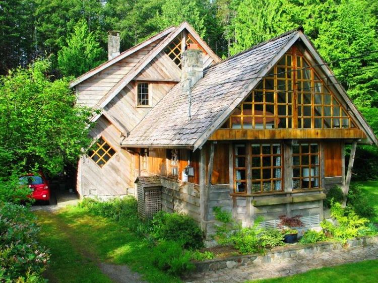 Hornby Island Tudor House on a Sunny Day